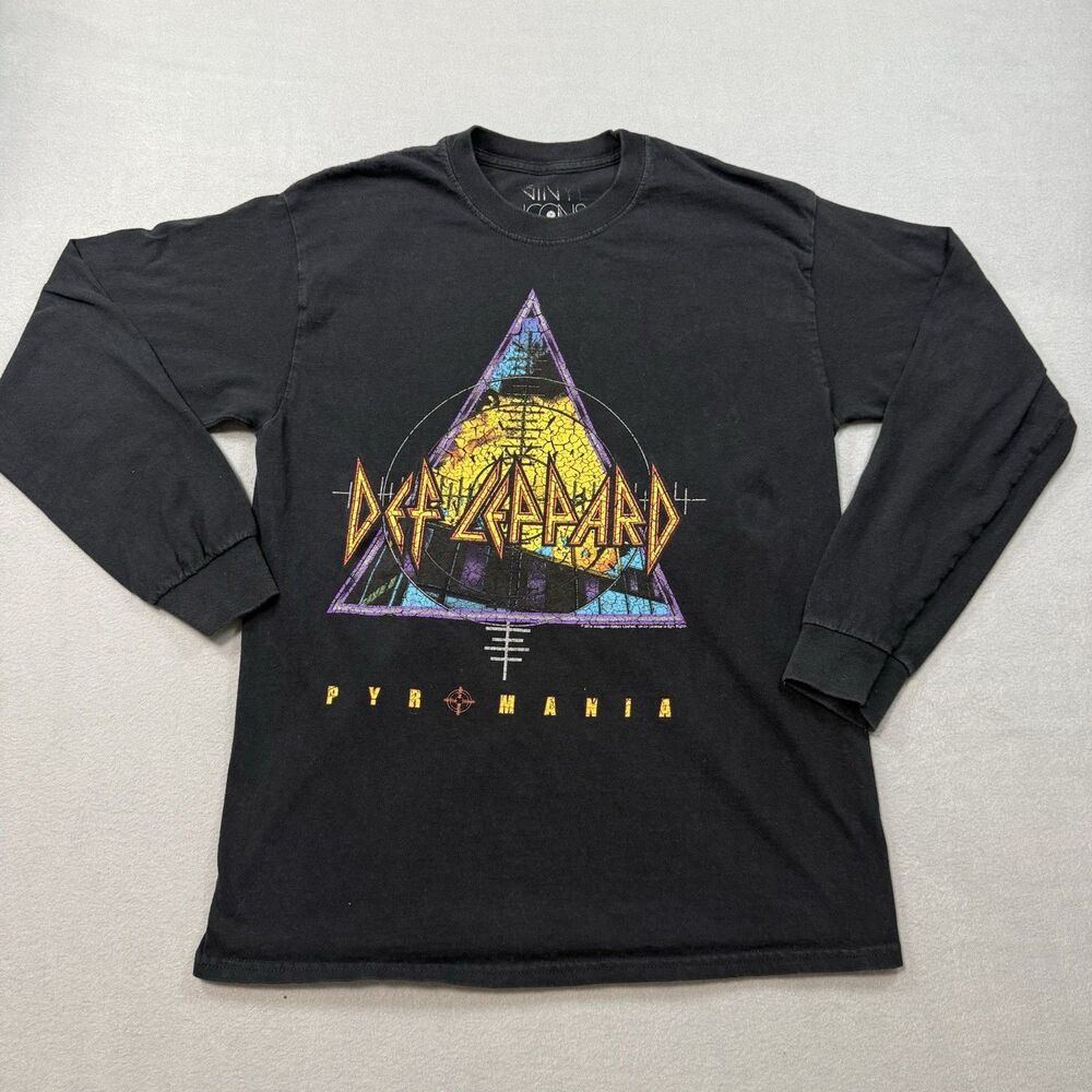 Def Leppard Pyromania World Tour 1983-84 Long Sleeve T-Shirt Medium Black